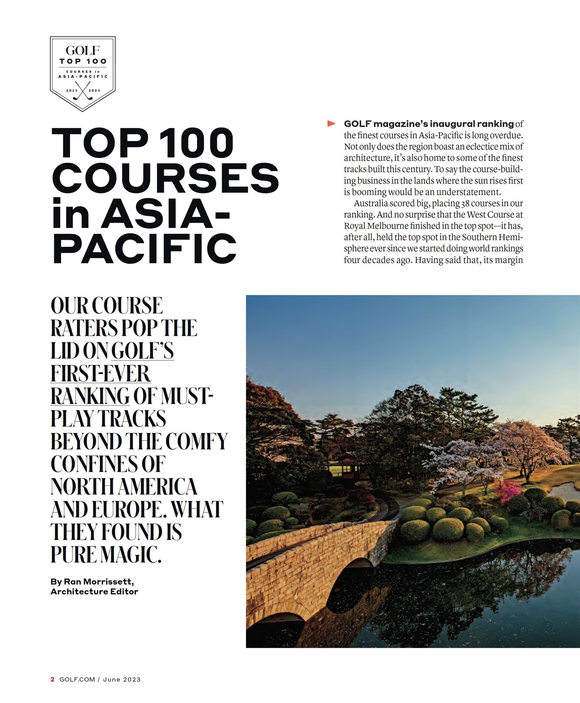 GOLF Magazine: Top 100 Courses in Asia-Pacific